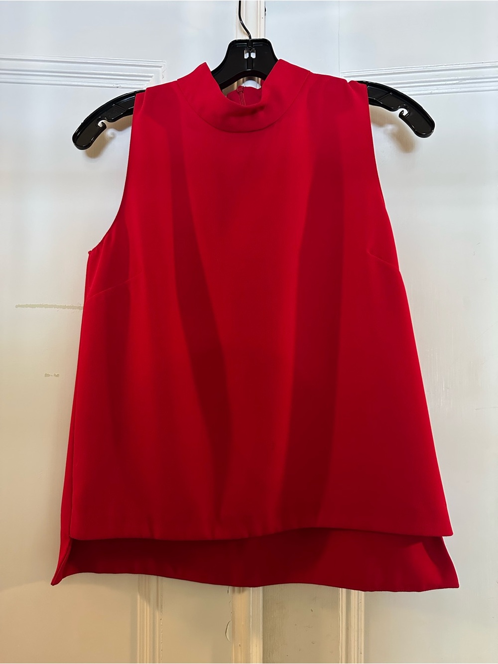 Women’s Red Sleeveless Mock Neck Top